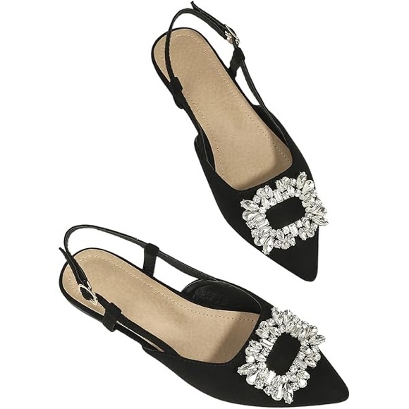 ⭐️⭐️A new day Elegant Black Slingback Heels size #6.5 memory foam ⭐️⭐️ - Picture 1 of 13